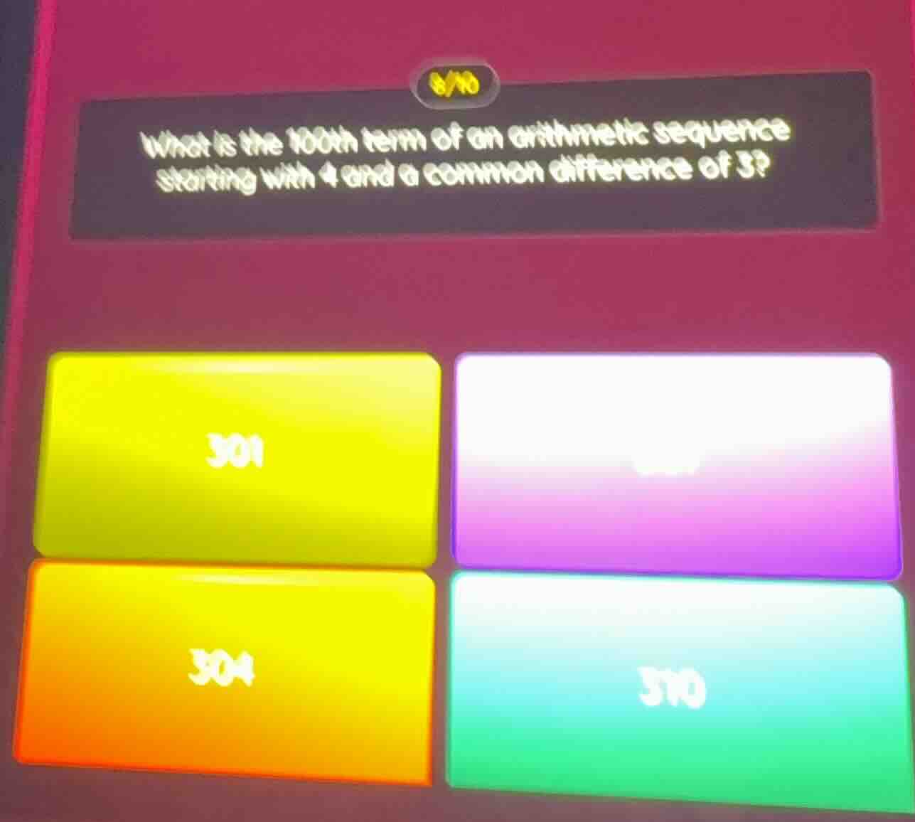 8/10 what is the 100th term of an arithmetic sequence starting with 4 a…