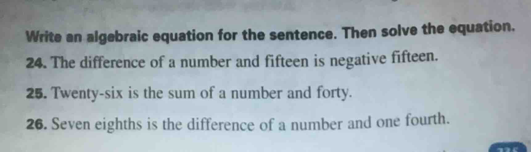 write an algebraic equation for the sentence. then solve the equation. …