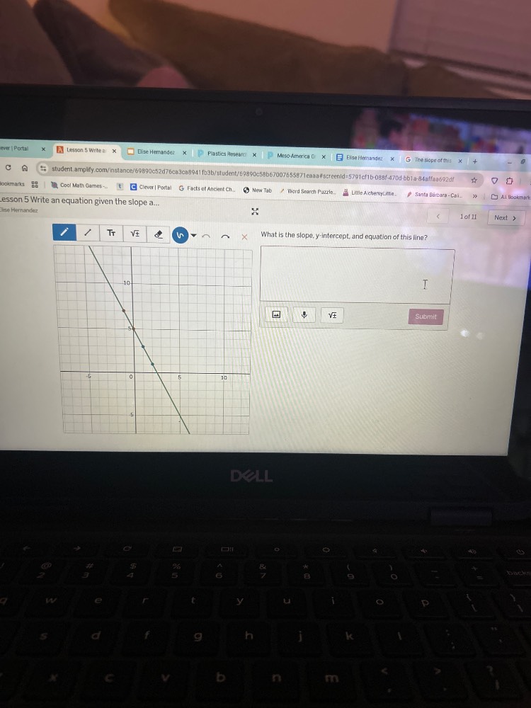 lesson 5 write an equation given the slope a... what is the slope, y-in…