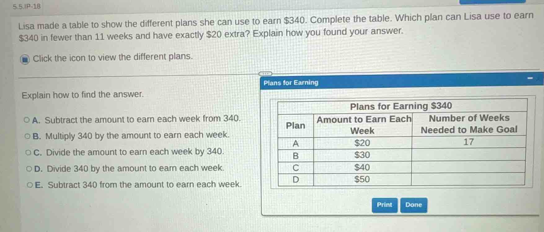 5.5.ip-18 lisa made a table to show the different plans she can use to …