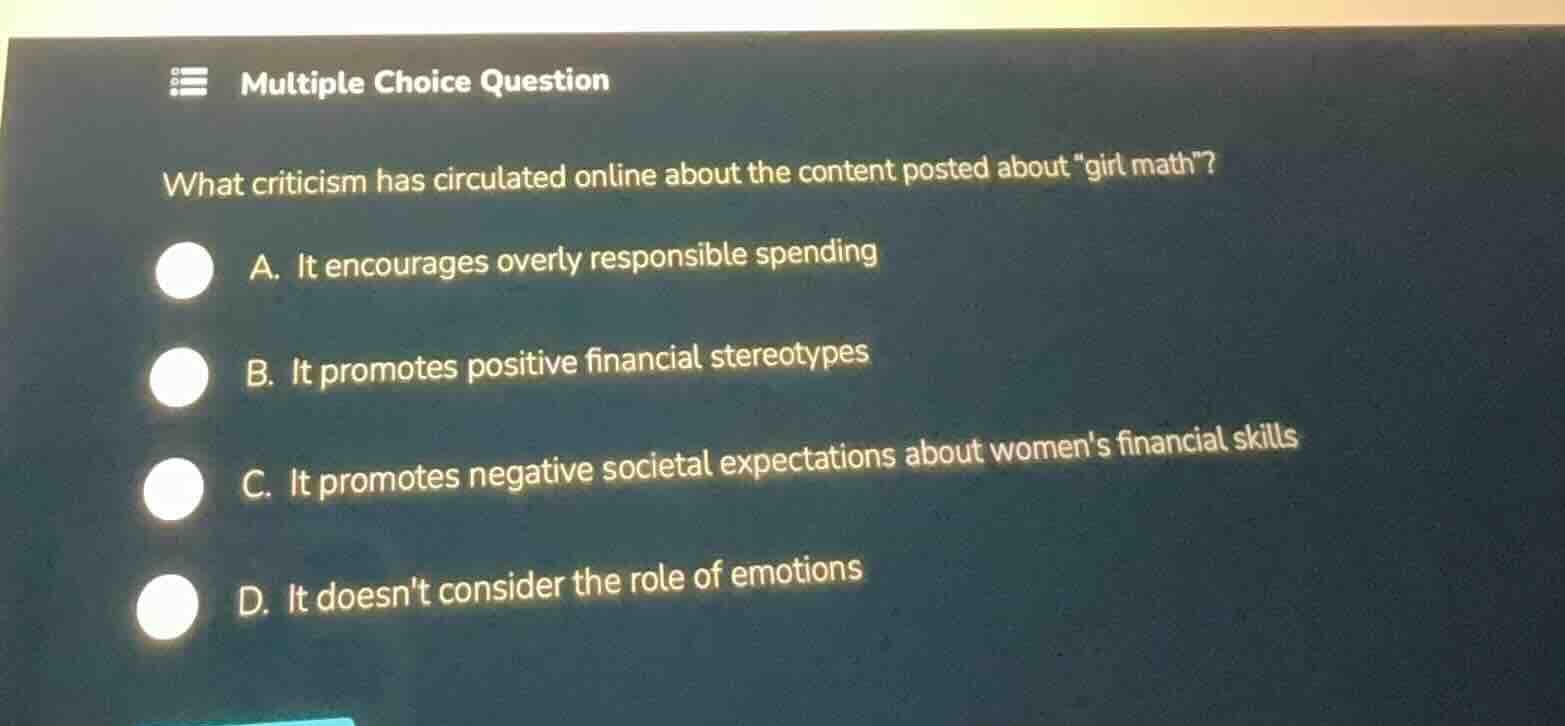 multiple choice question what criticism has circulated online about the…