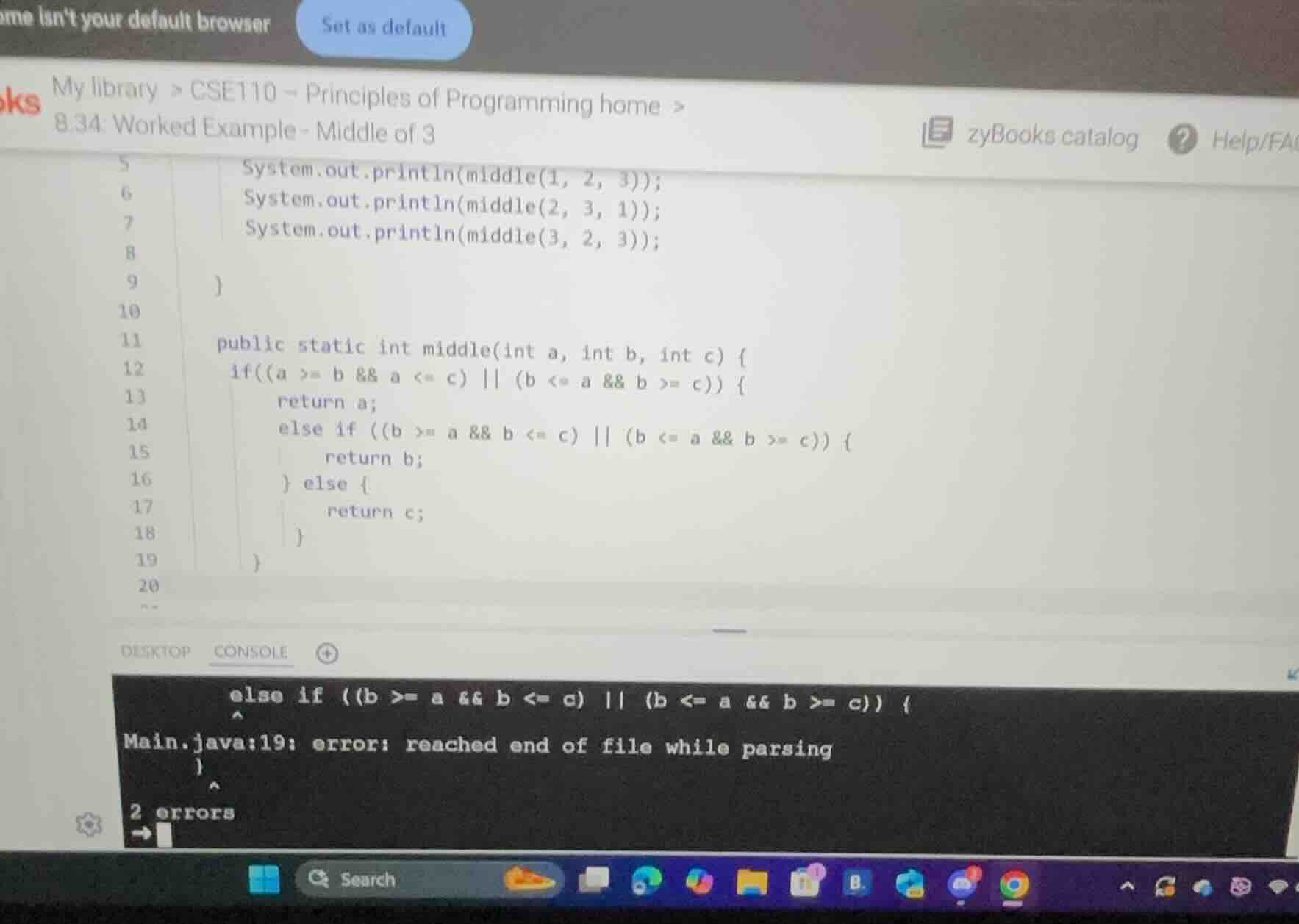 my library > cse110 - principles of programming home > 8.34: worked exa…
