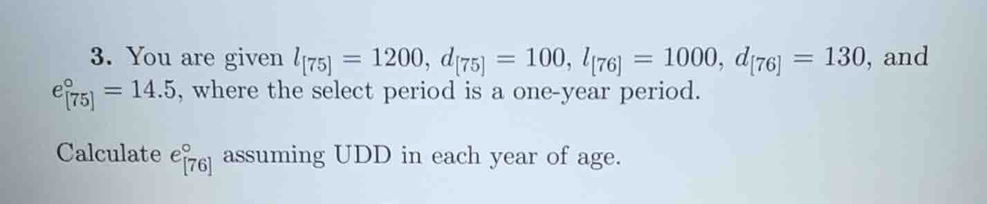 3. you are given $l_{75} = 1200$, $d_{75} = 100$, $l_{76} = 1000$, $d_{…