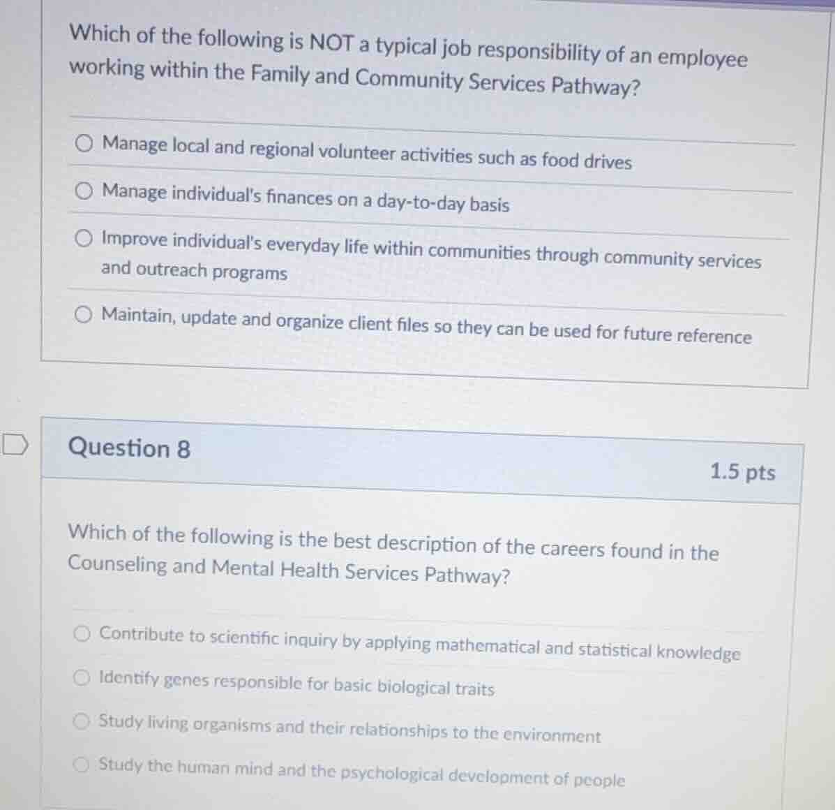 which of the following is not a typical job responsibility of an employ…