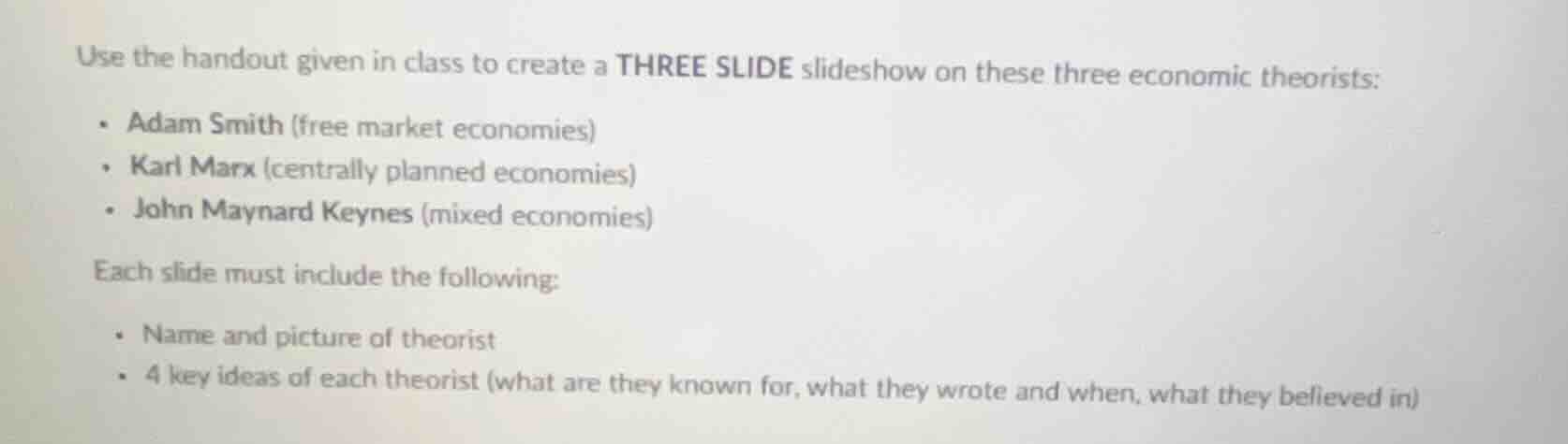 use the handout given in class to create a three slide slideshow on the…