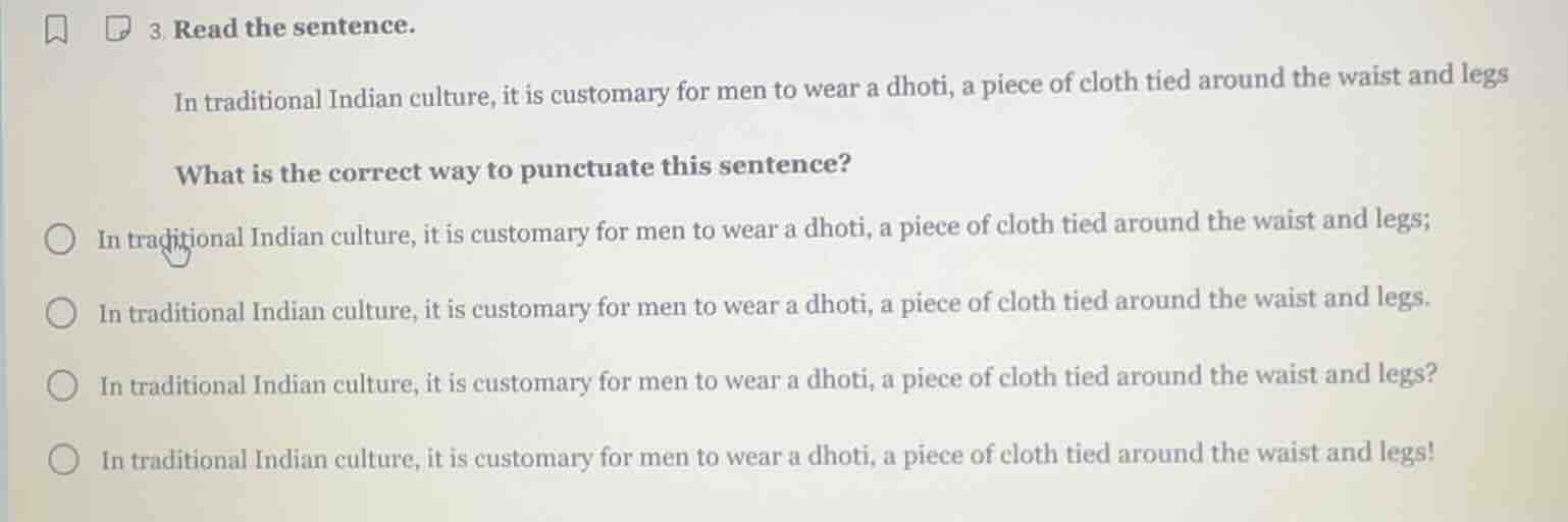 3. read the sentence. in traditional indian culture, it is customary fo…