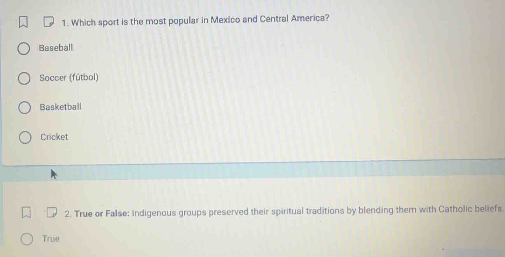 1. which sport is the most popular in mexico and central america? baseb…