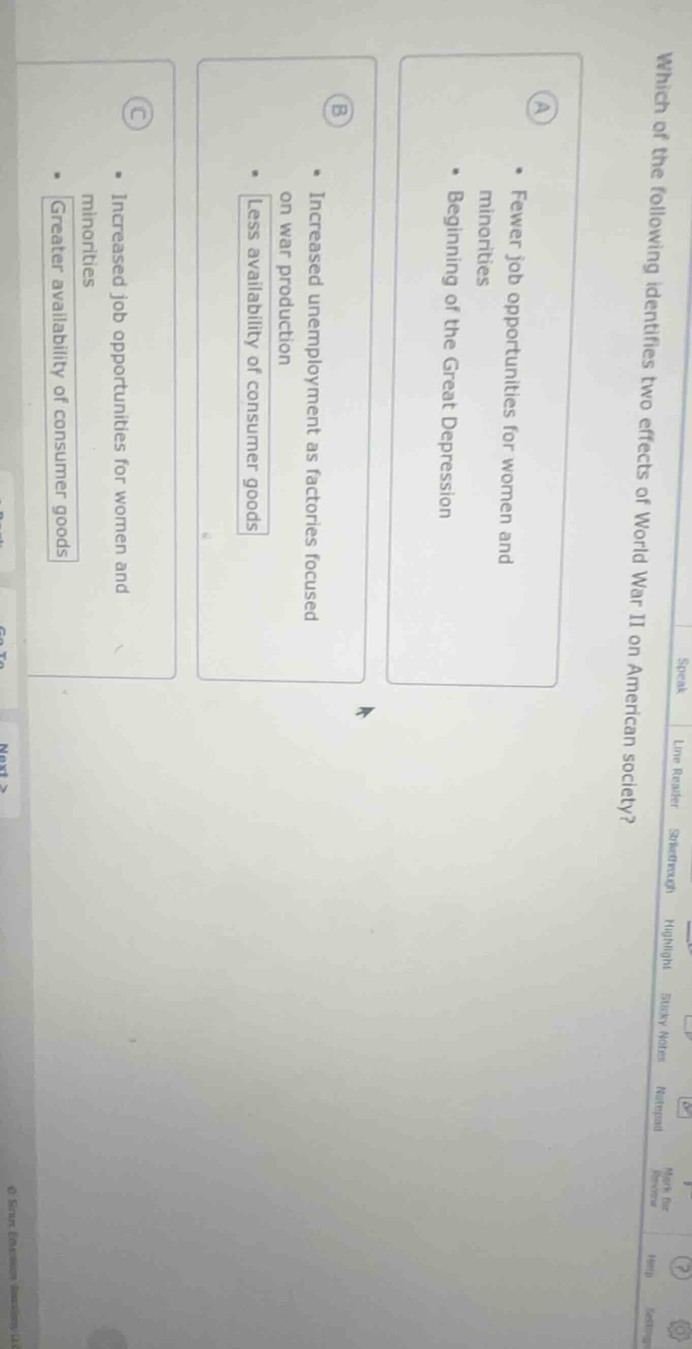 which of the following identifies two effects of world war ii on americ…