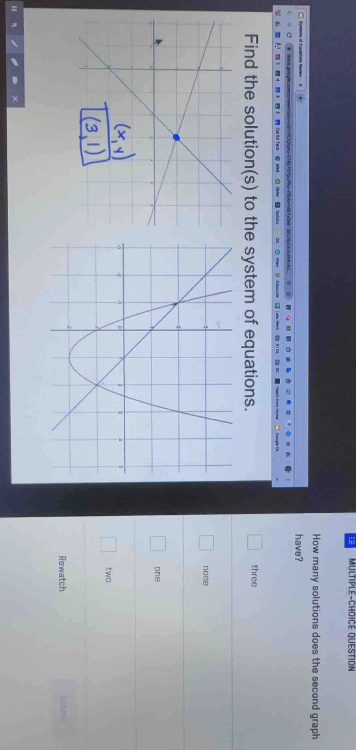 find the solution(s) to the system of equations.multiple-choice questio…