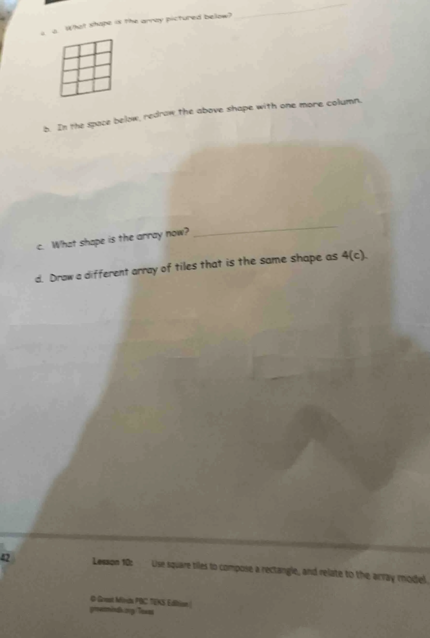 4. a. what shape is the array pictured below? b. in the space below, re…