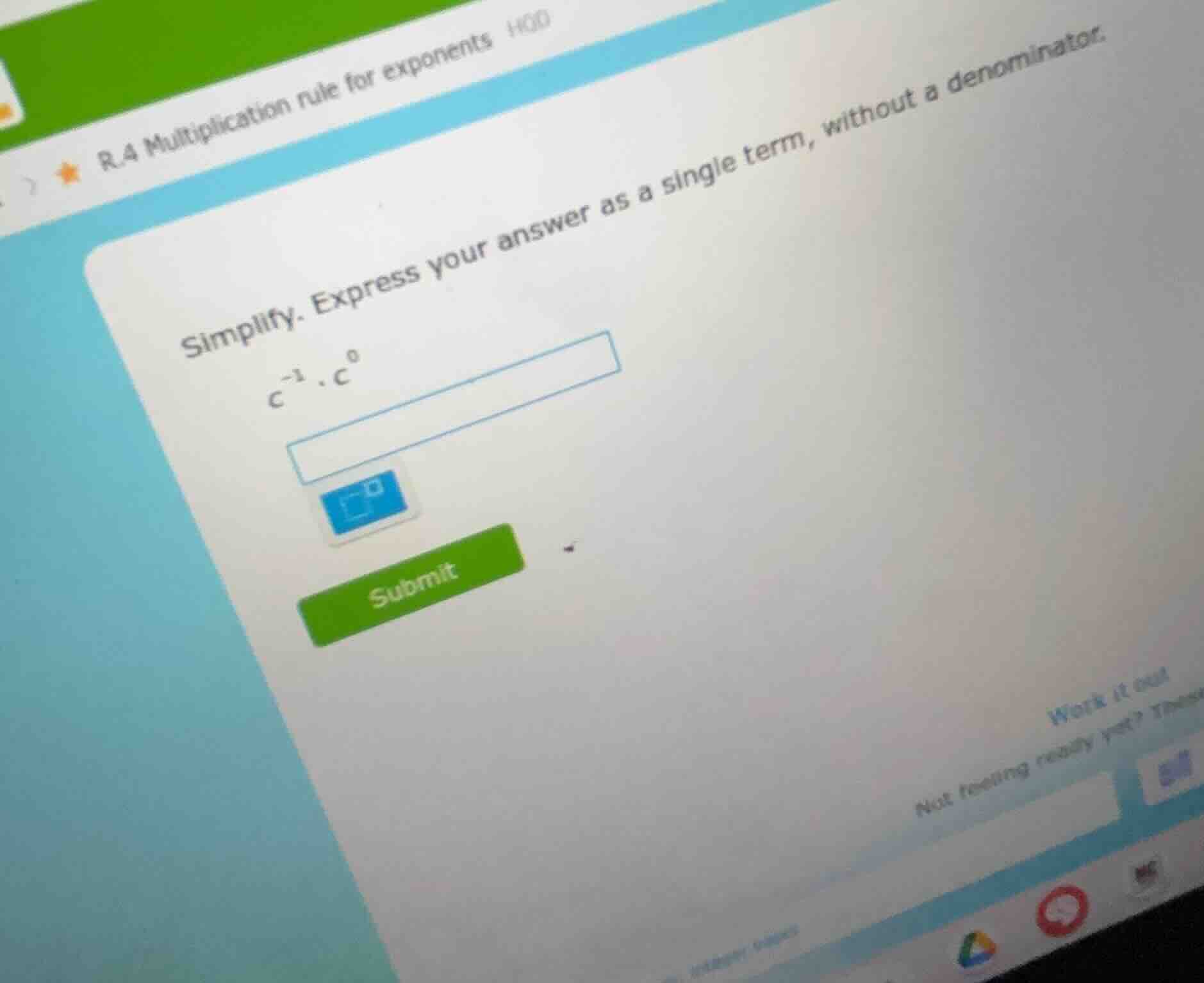 r.4 multiplication rule for exponents hod simplify. express your answer…