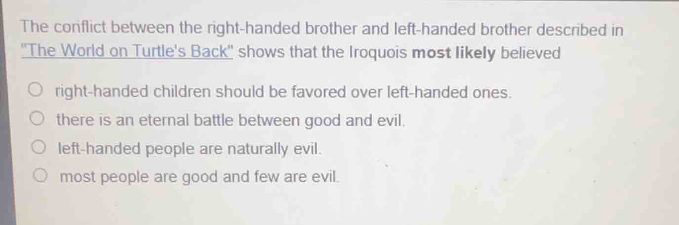 the conflict between the right-handed brother and left-handed brother d…
