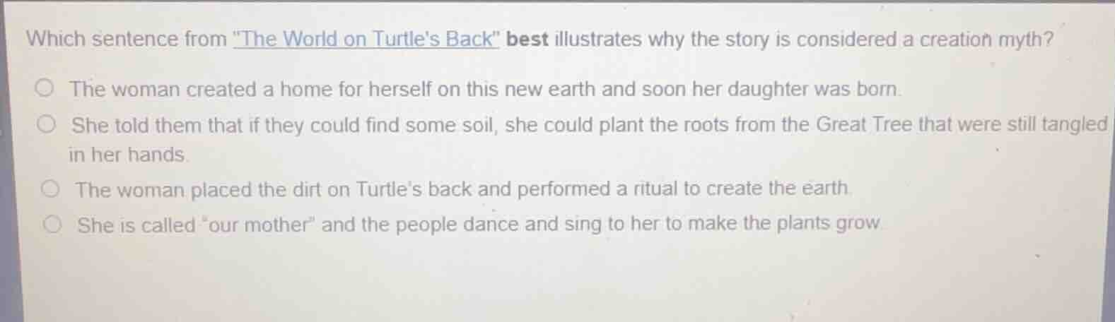 which sentence from \the world on turtles back\ best illustrates why th…