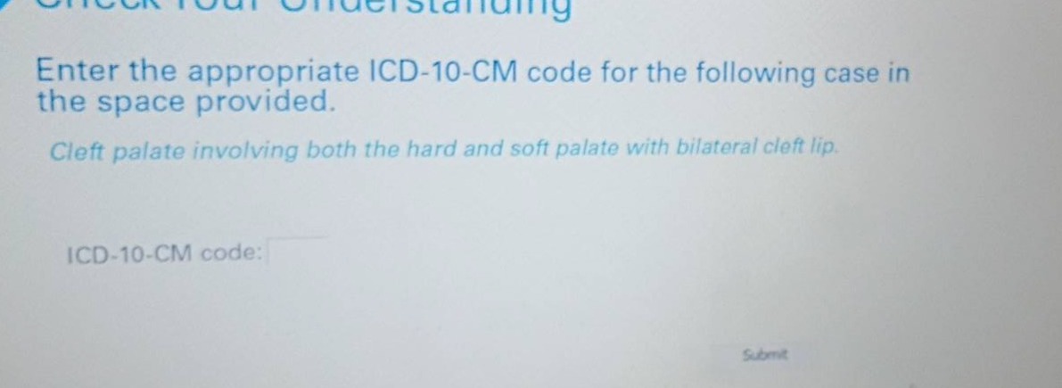 enter the appropriate icd-10-cm code for the following case in the spac…
