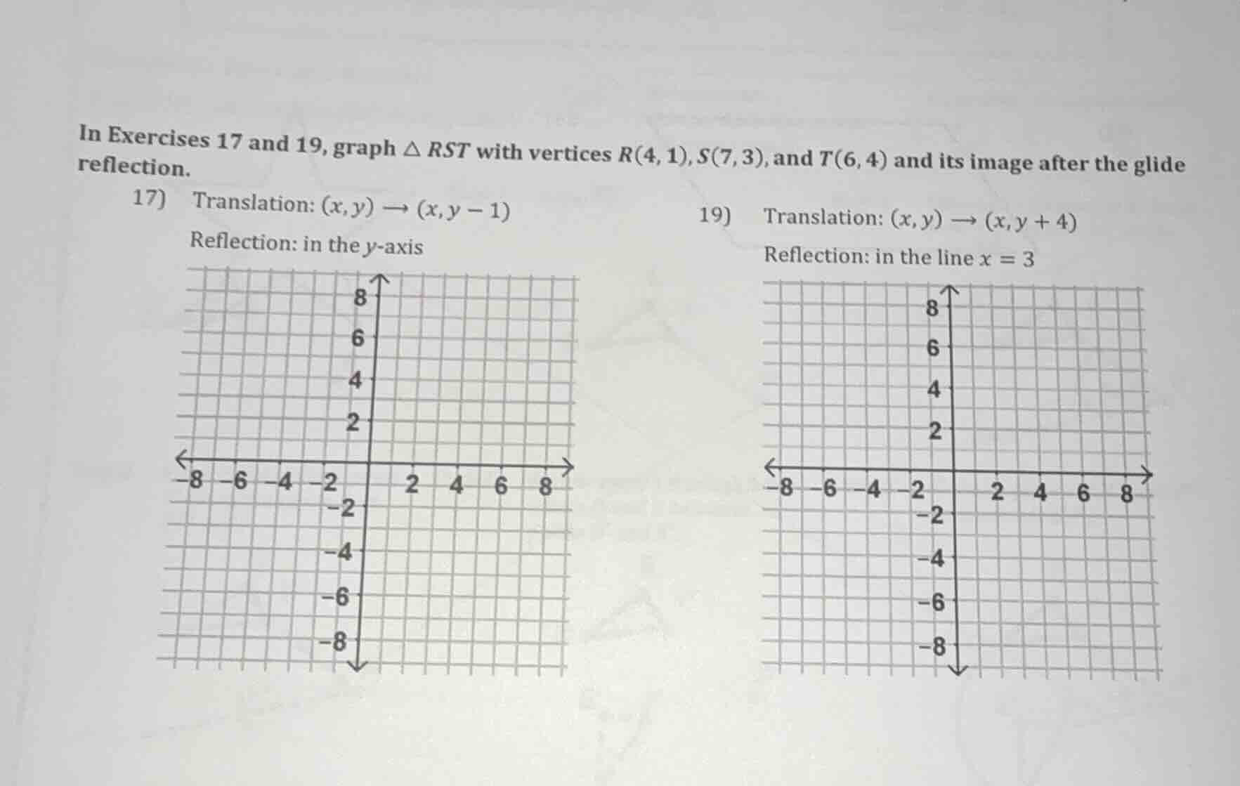 in exercises 17 and 19, graph $\\triangle rst$ with vertices $r(4, 1), …
