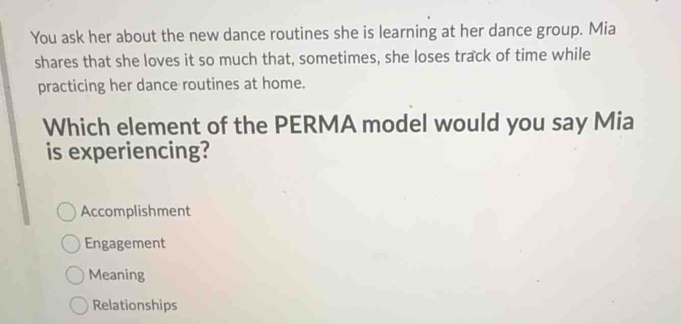 you ask her about the new dance routines she is learning at her dance g…