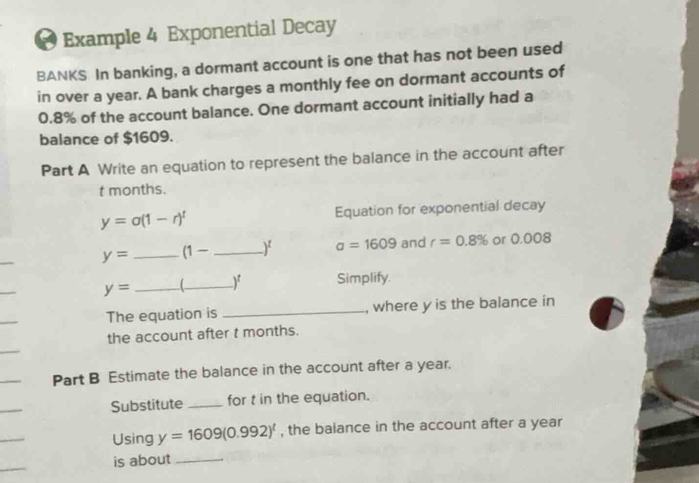 example 4 exponential decay banks in banking, a dormant account is one …