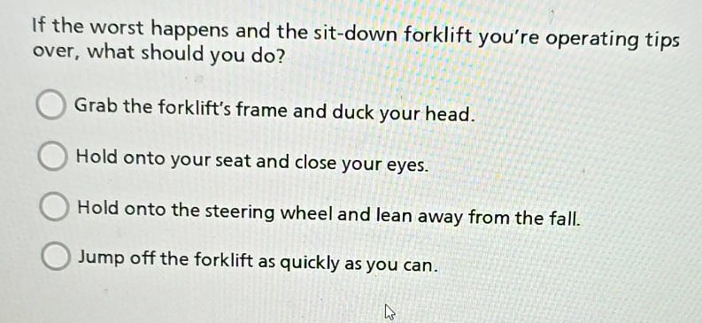 if the worst happens and the sit-down forklift youre operating tips ove…