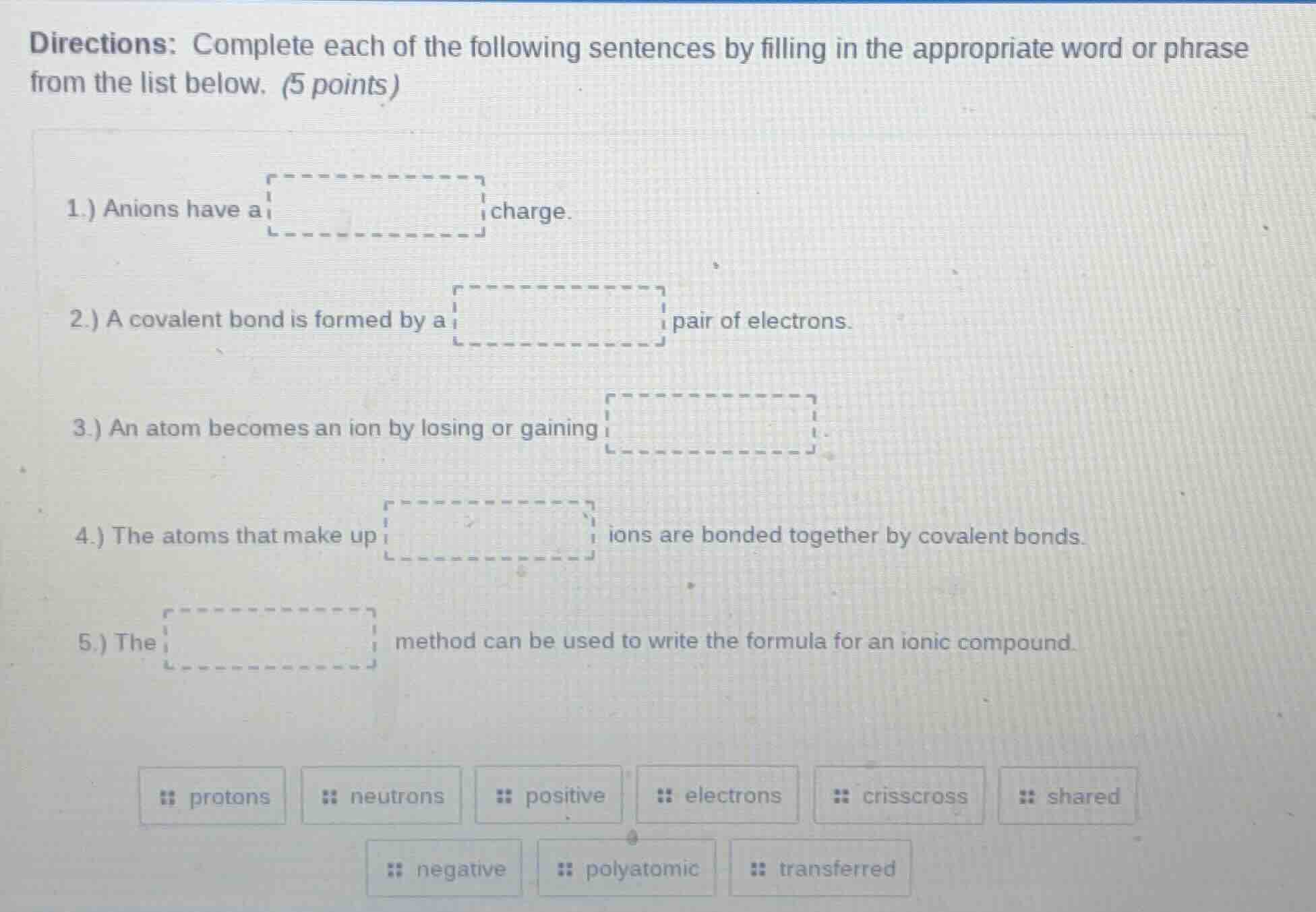 directions: complete each of the following sentences by filling in the …