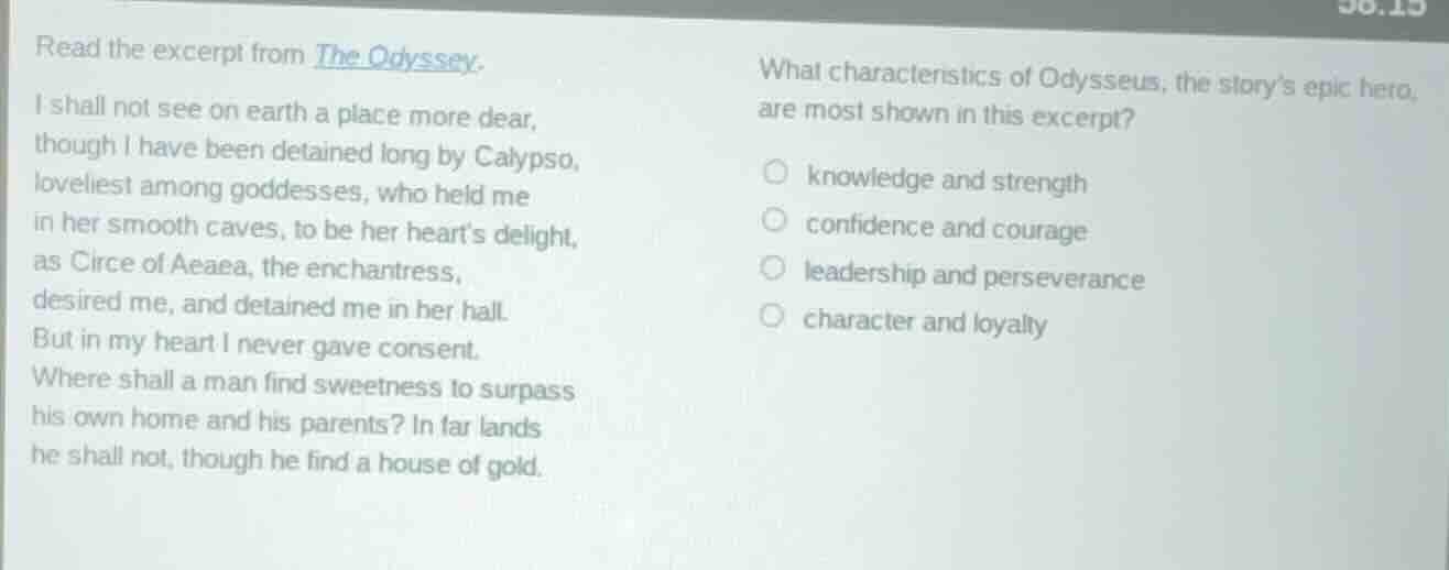 read the excerpt from the odyssey. i shall not see on earth a place mor…