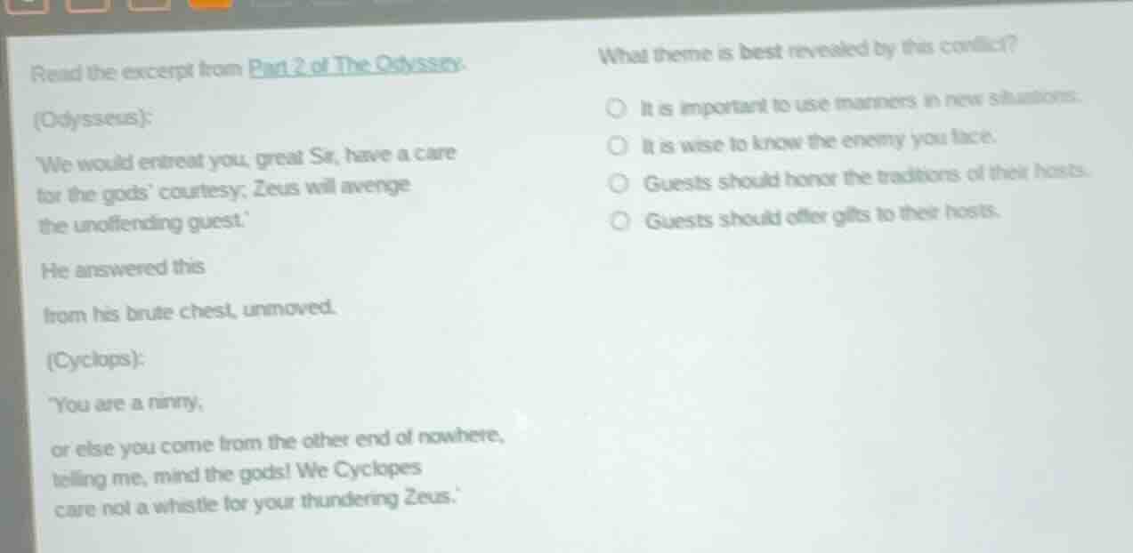 read the excerpt from part 2 of the odyssey. (odysseus): we would entre…