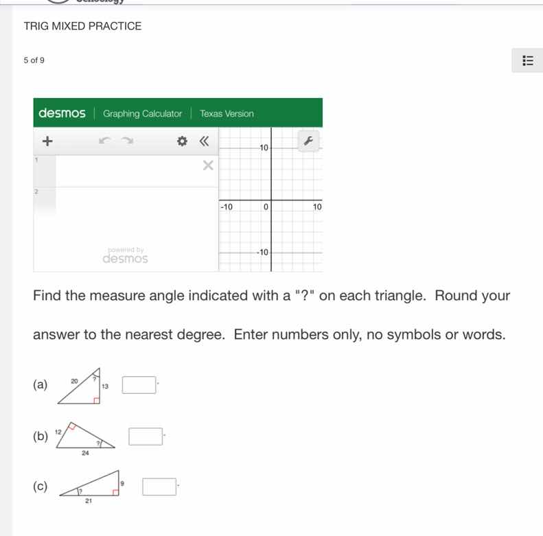 trig mixed practice 5 of 9 desmos graphing calculator texas version fin…