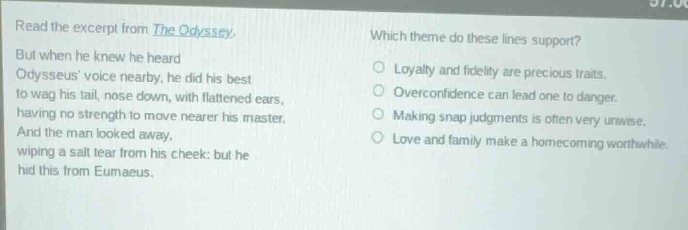 read the excerpt from the odyssey. but when he knew he heard odysseus v…