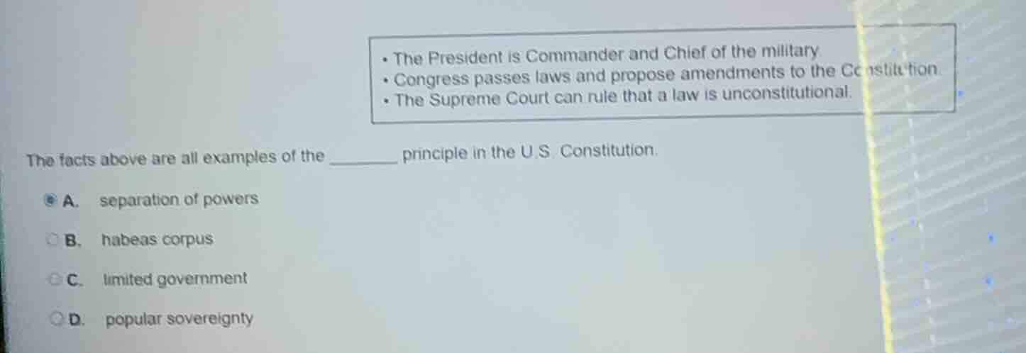 • the president is commander and chief of the military• congress passes…