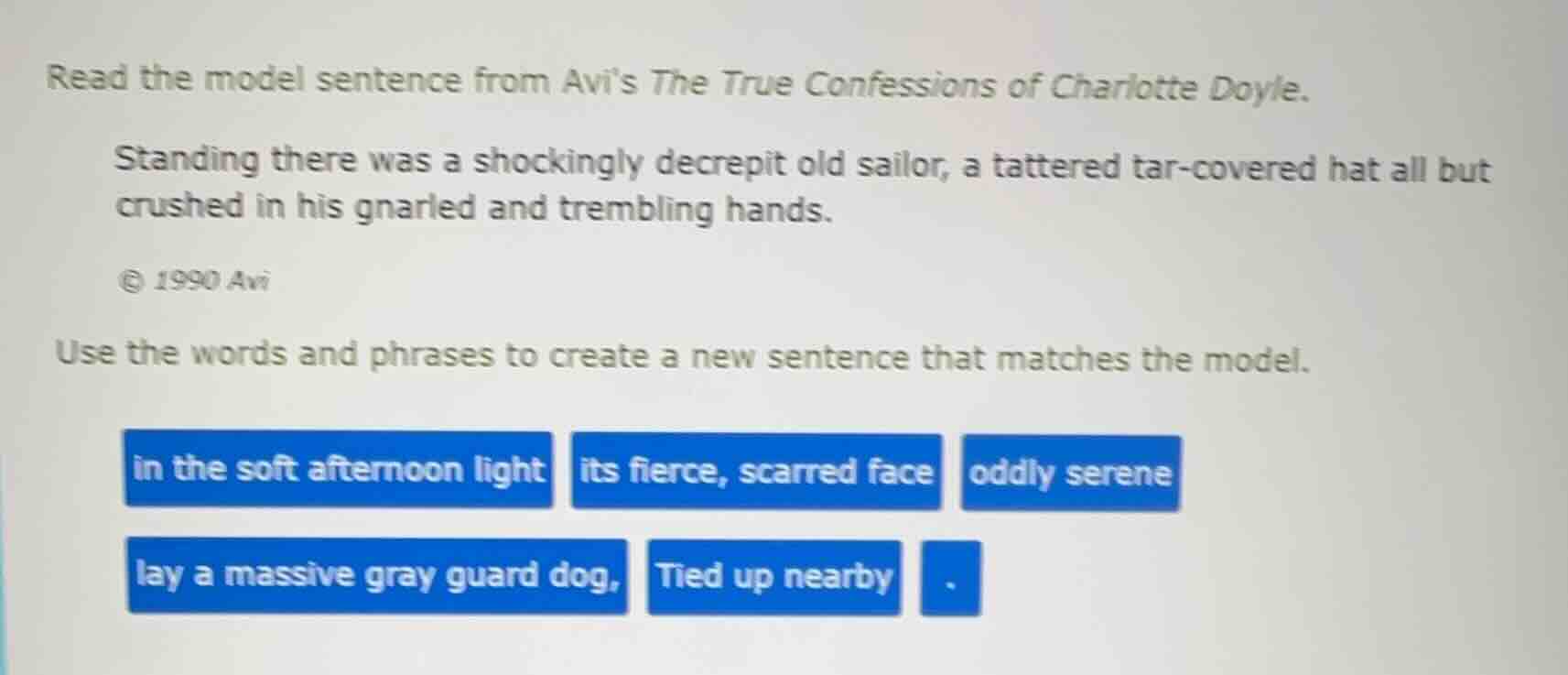 read the model sentence from avis the true confessions of charlotte doy…