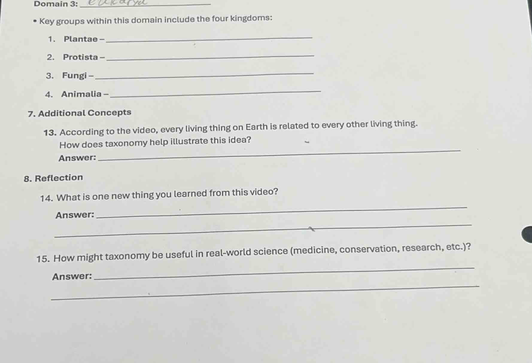 domain 3:• key groups within this domain include the four kingdoms:1. p…