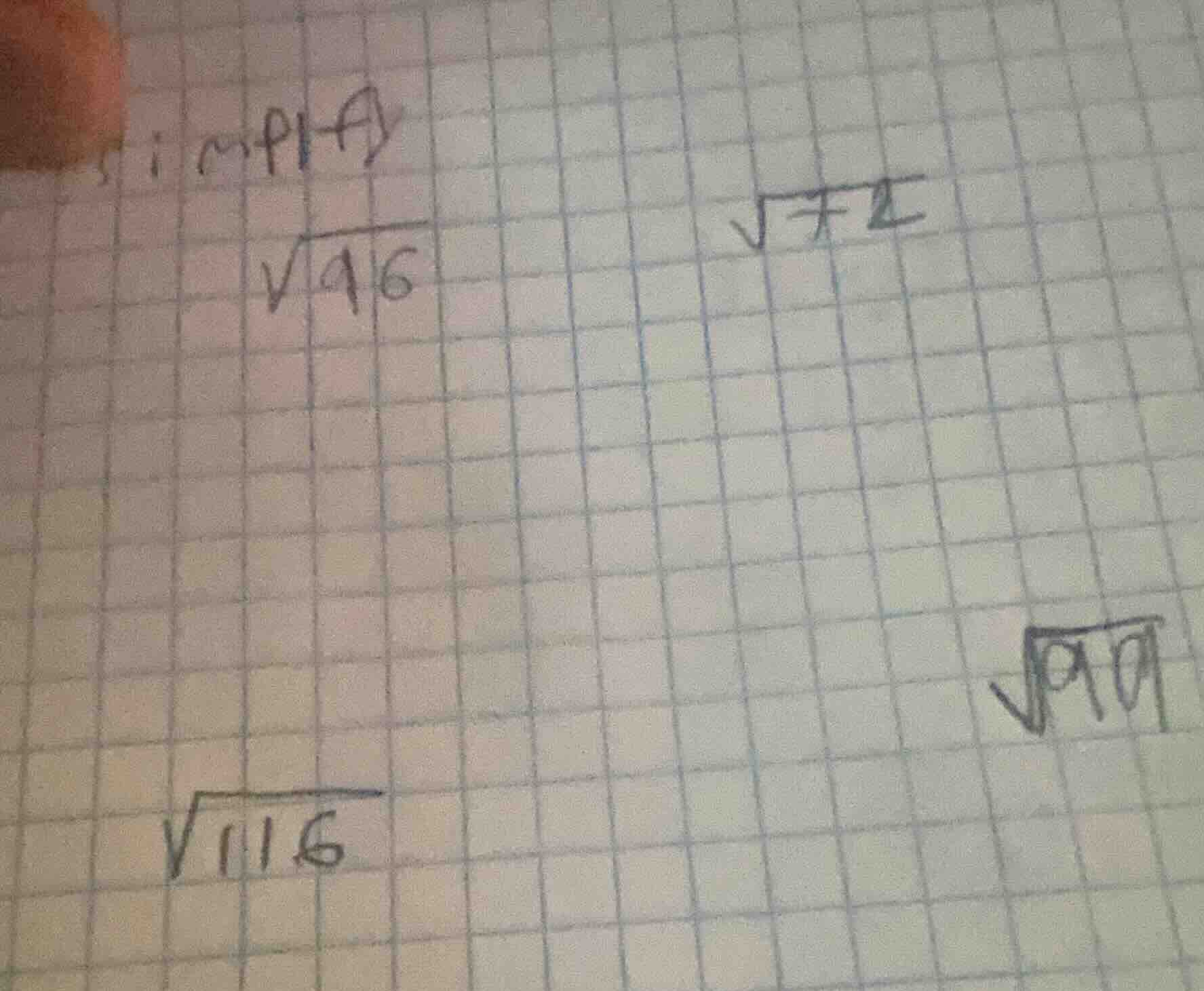 simplify $sqrt{46}$ $sqrt{72}$ $sqrt{116}$ $sqrt{99}$