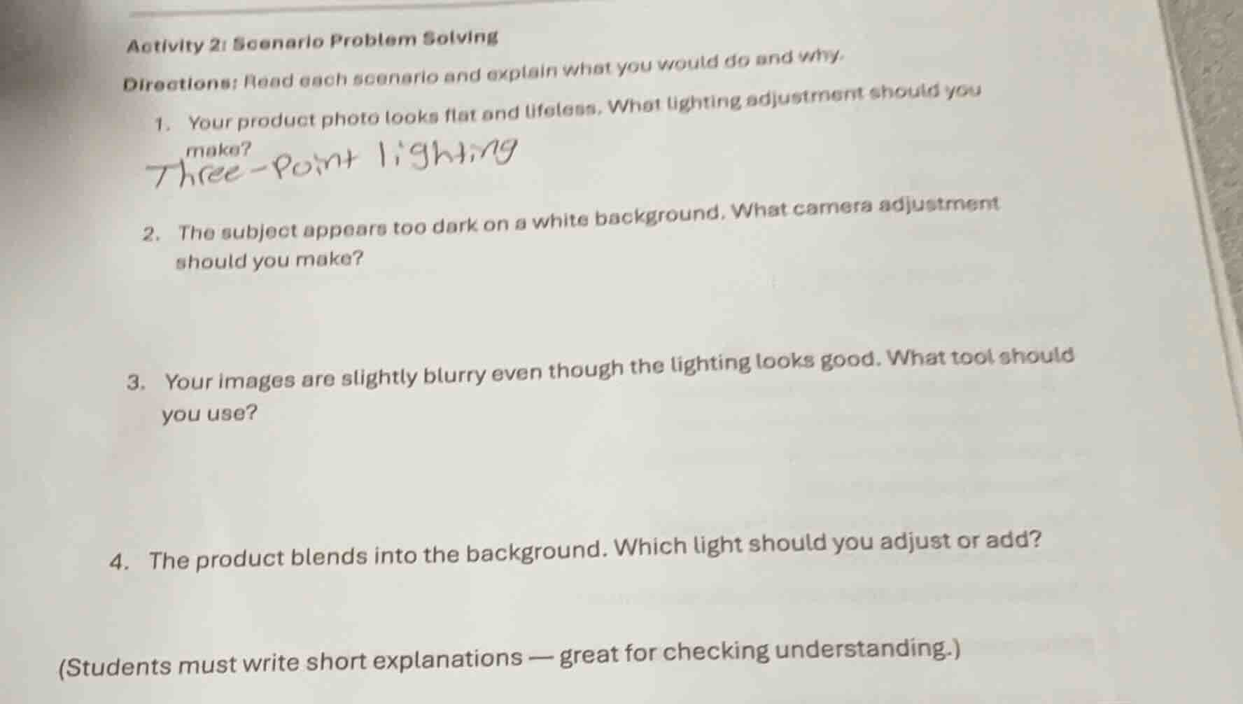 activity 2: scenario problem solving directions: read each scenario and…