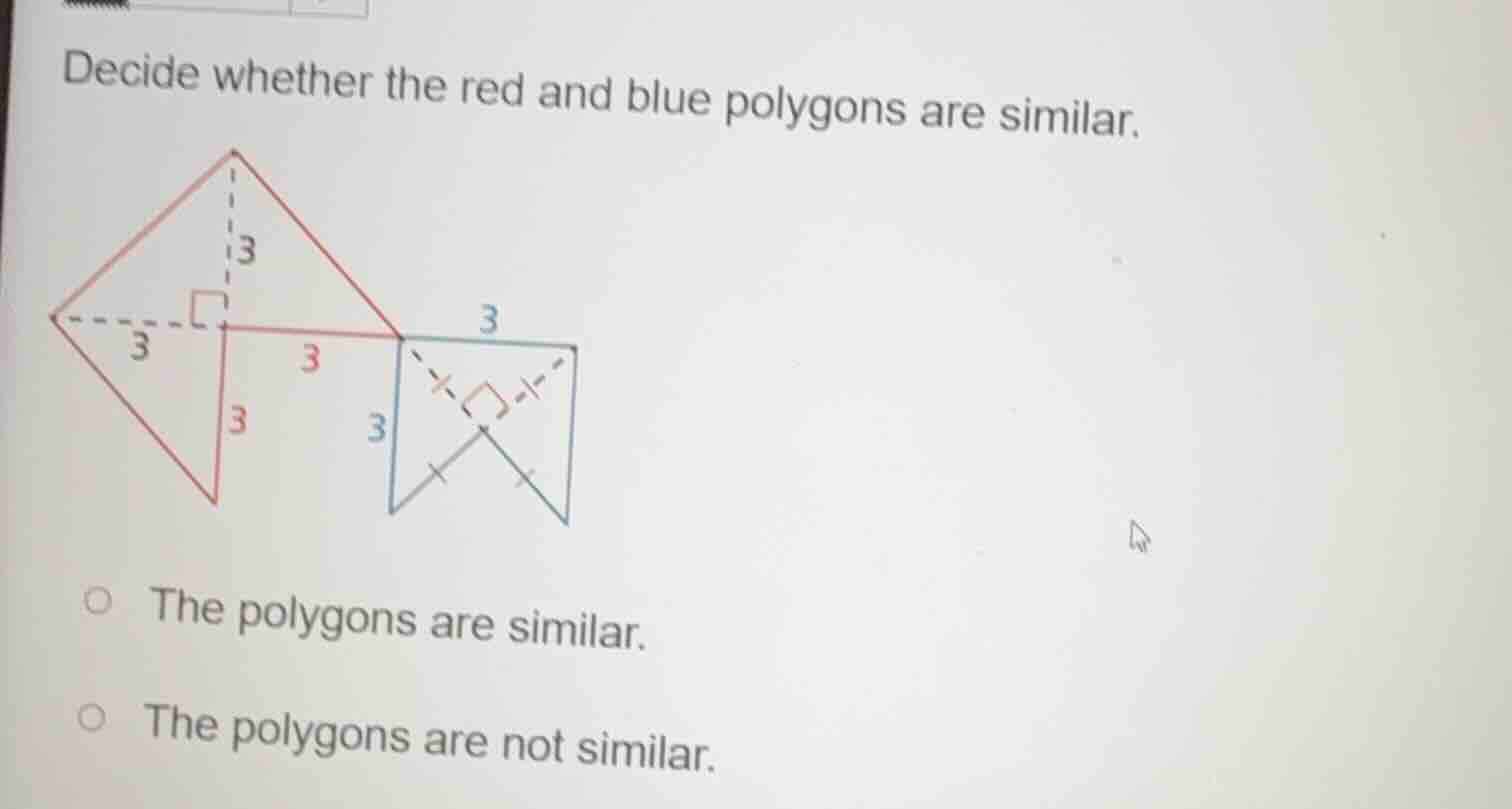 decide whether the red and blue polygons are similar. the polygons are …