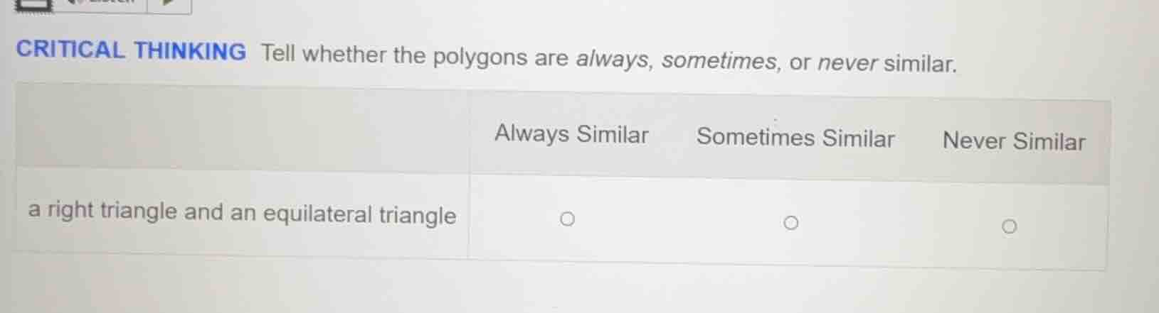 critical thinking tell whether the polygons are always, sometimes, or n…