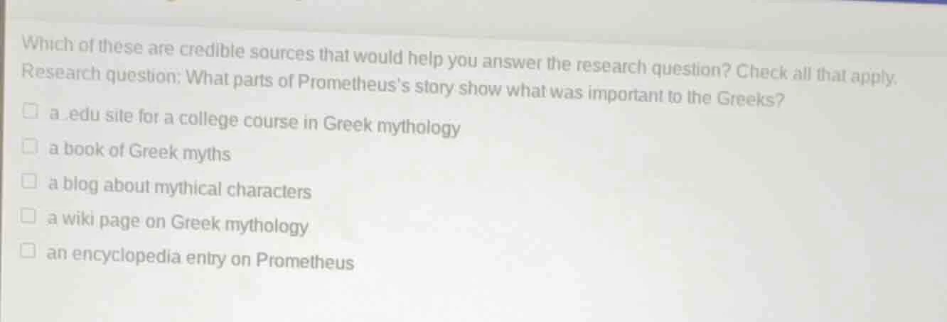 which of these are credible sources that would help you answer the rese…