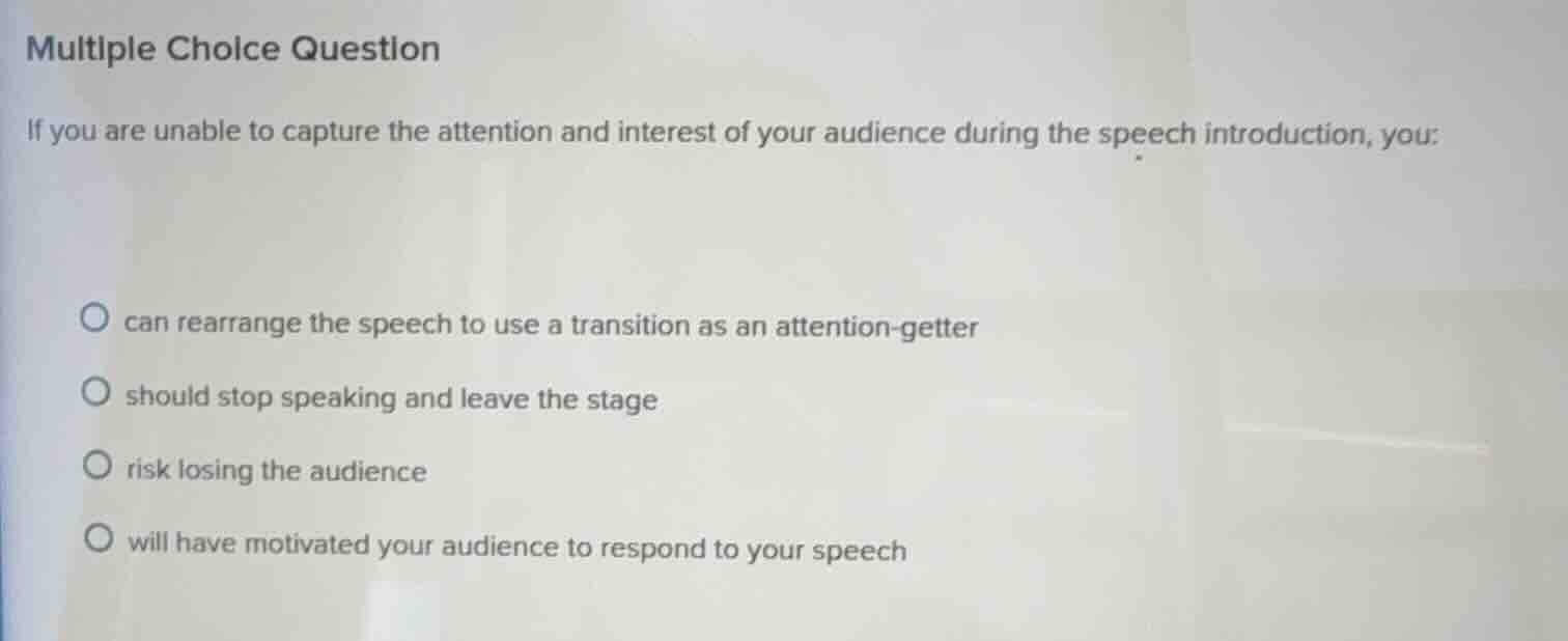 multiple choice question if you are unable to capture the attention and…