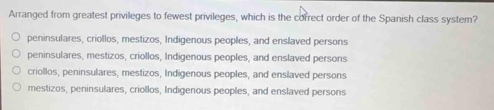 arranged from greatest privileges to fewest privileges, which is the co…