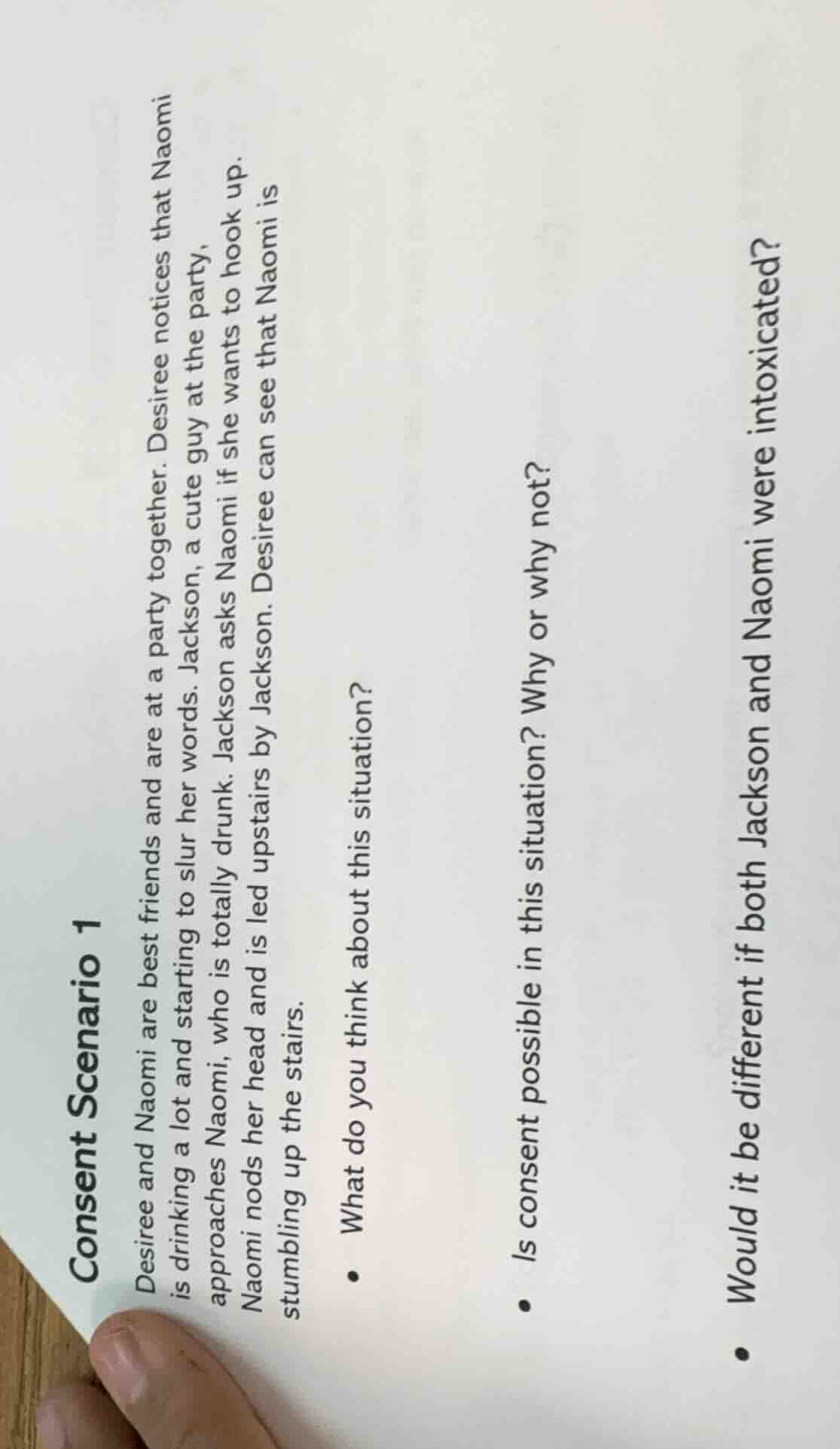 consent scenario 1 desiree and naomi are best friends and are at a part…