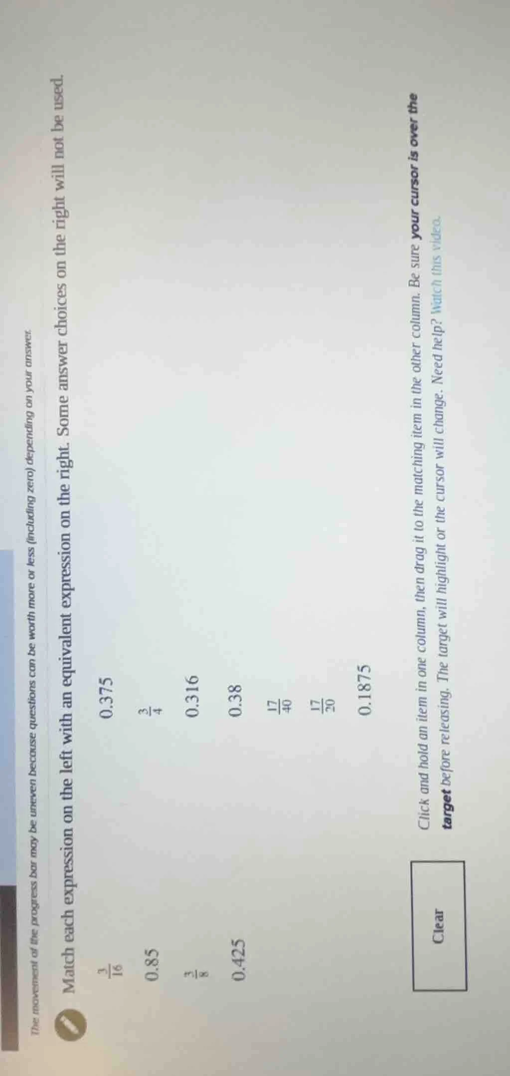 the movement of the progress bar may be uneven because questions can be…