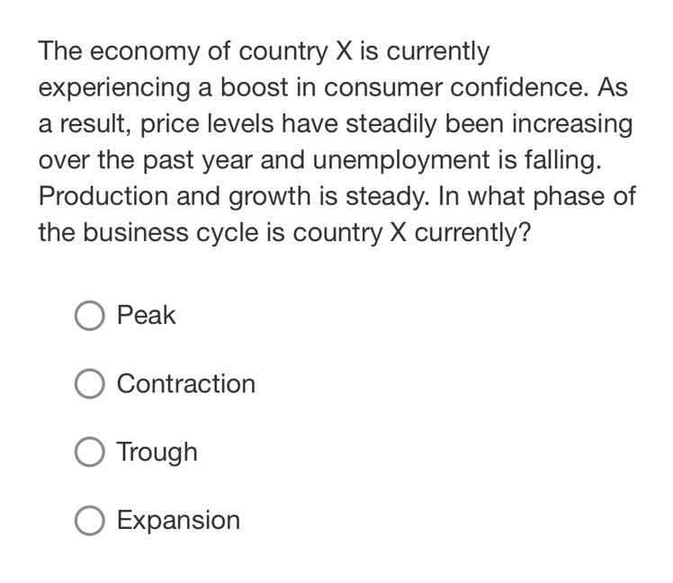 the economy of country x is currently experiencing a boost in consumer …