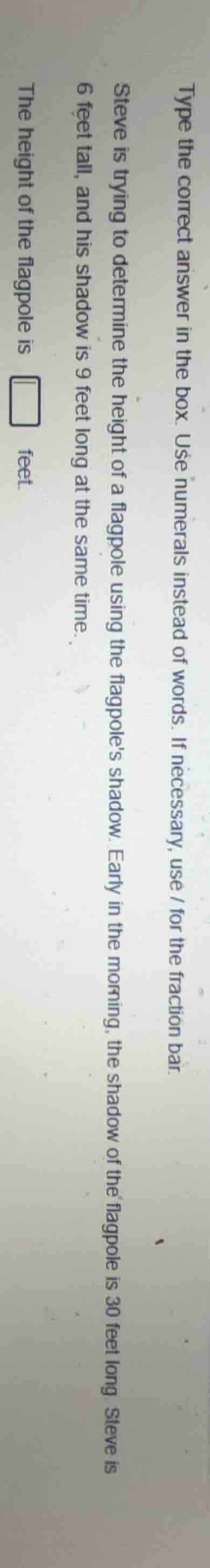 type the correct answer in the box. use numerals instead of words. if n…