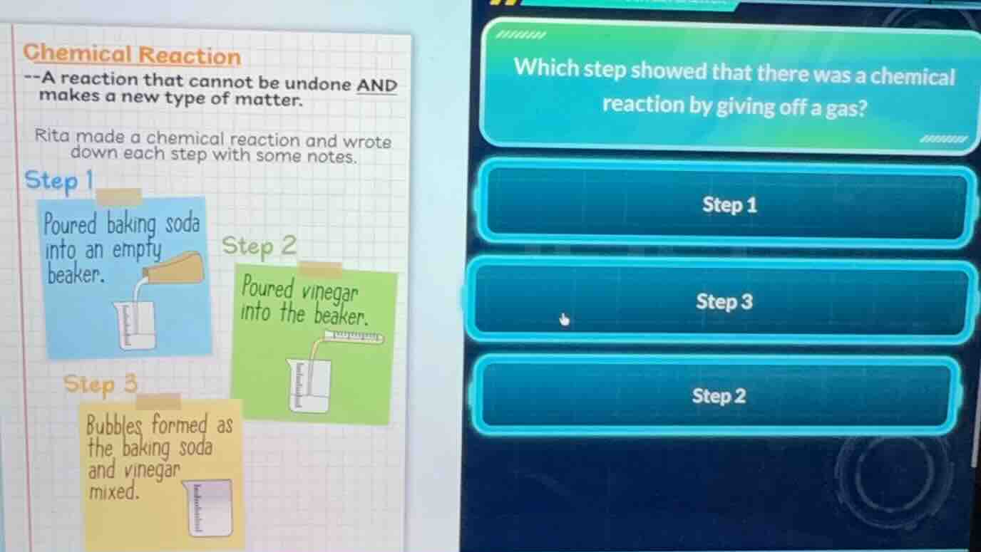 chemical reaction --a reaction that cannot be undone and makes a new ty…