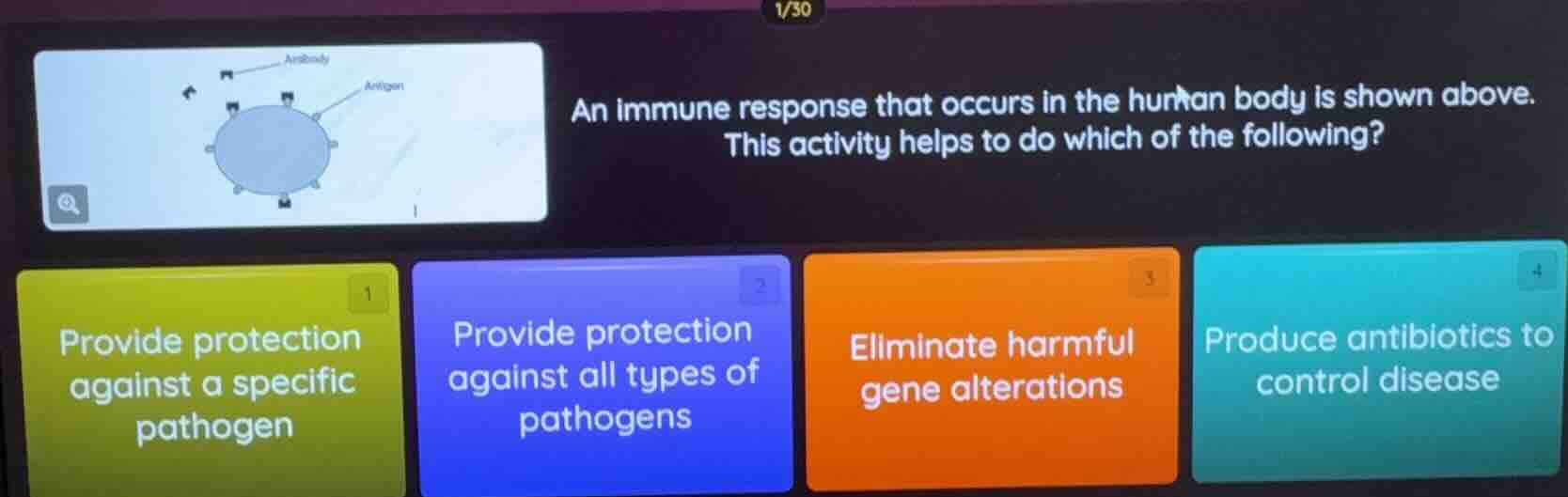 1/30 an immune response that occurs in the human body is shown above. t…