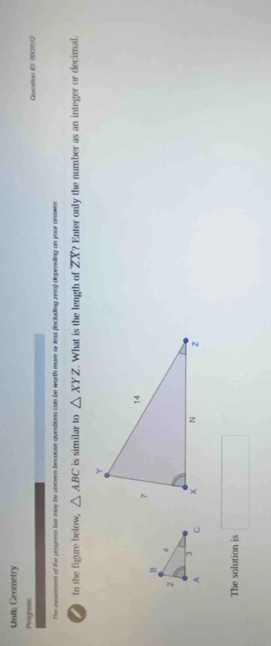 unit: geometry progress question id: 192072 the movement of the progres…