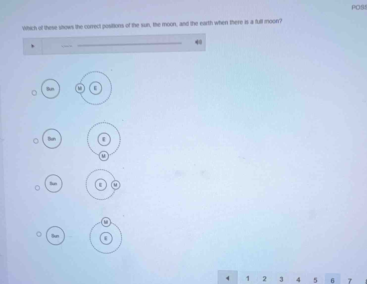 which of these shows the correct positions of the sun, the moon, and th…