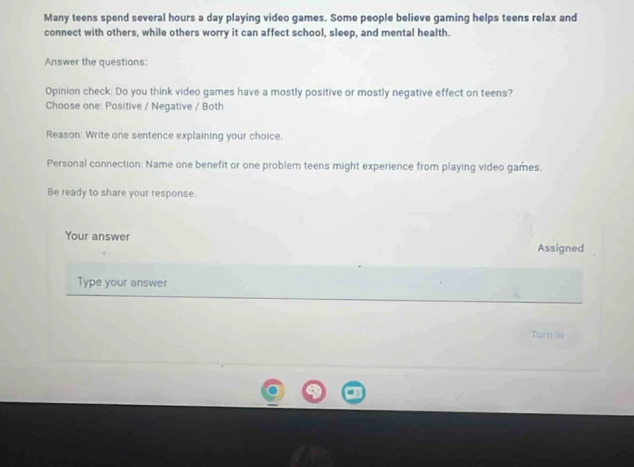 many teens spend several hours a day playing video games. some people b…