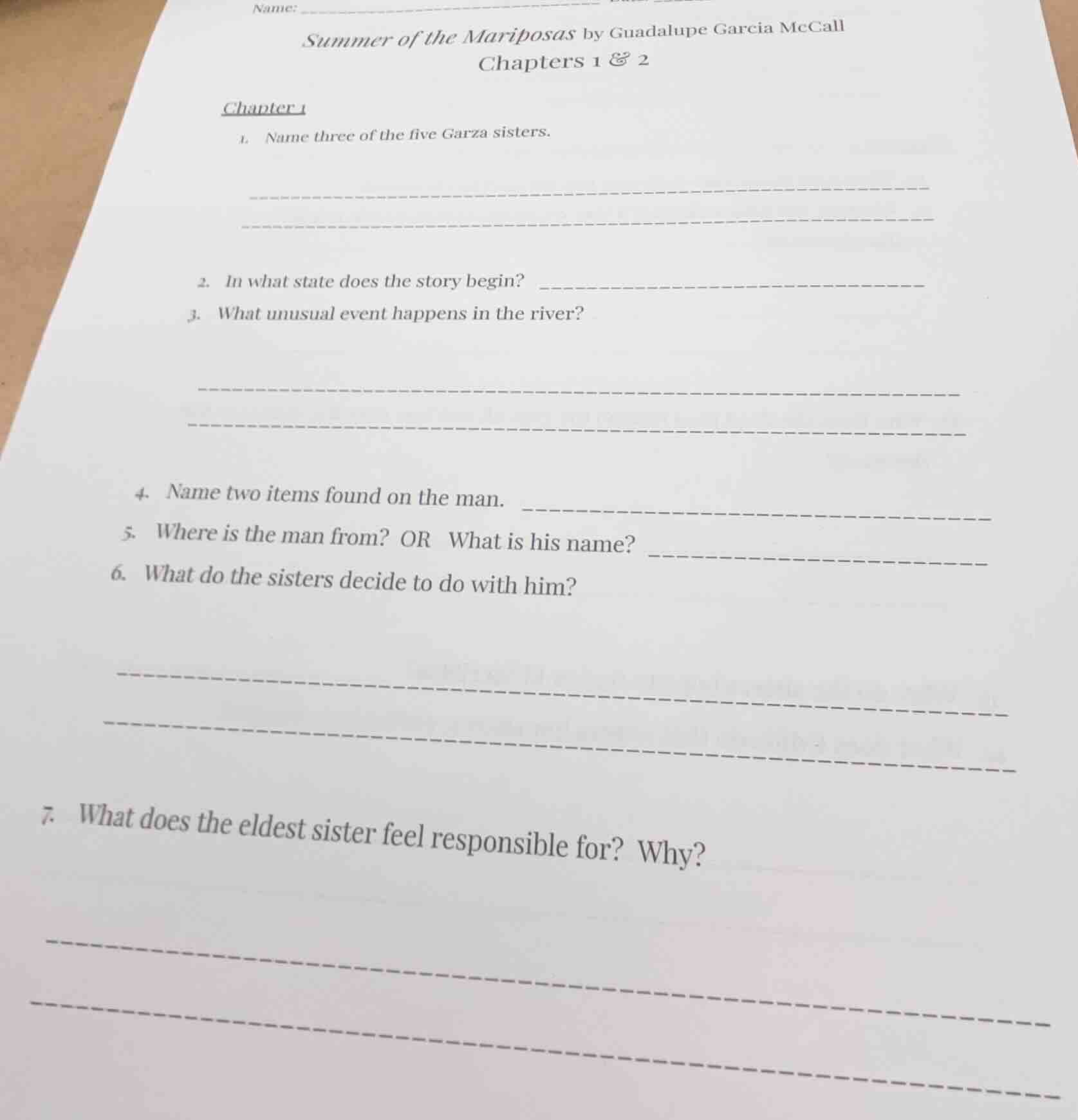 name:summer of the mariposas by guadalupe garcia mccallchapters 1 & 2ch…