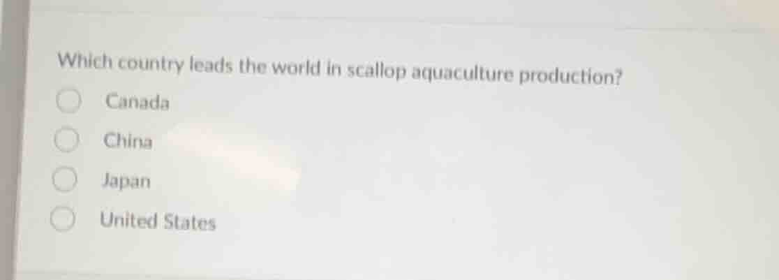 which country leads the world in scallop aquaculture production? canada…