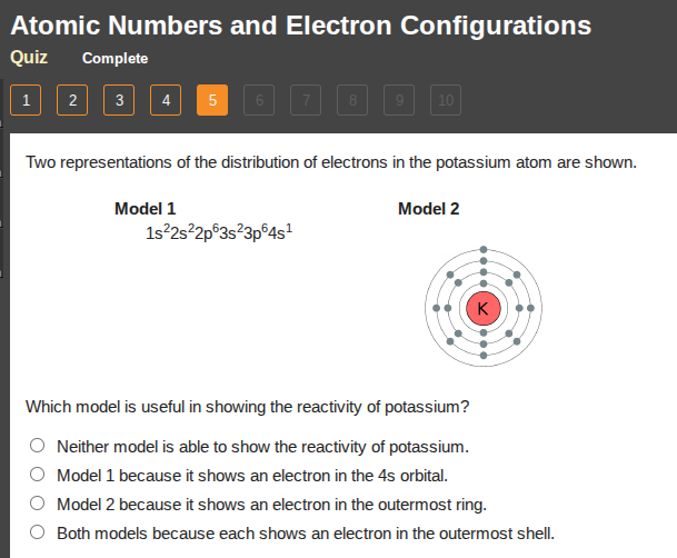 atomic numbers and electron configurations quiz complete 1 2 3 4 5 6 7 …