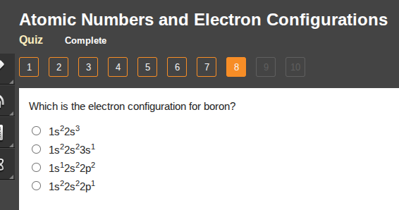 atomic numbers and electron configurations quiz complete 1 2 3 4 5 6 7 …